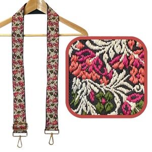 Embroidered Floral Camera Shoulder Strap Adjustable Vintage Boho Woven Tapestry
